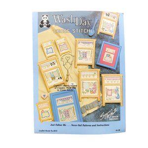Vintage Cross Stitch Patterns, Wash Day, 1987 Suzanne McNeill Design Originals